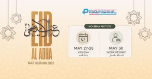 Eid Al Adha Holiday Notice
